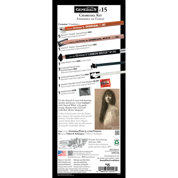 Generals Original Charcoal Drawing Kit 13's Pack (#15)