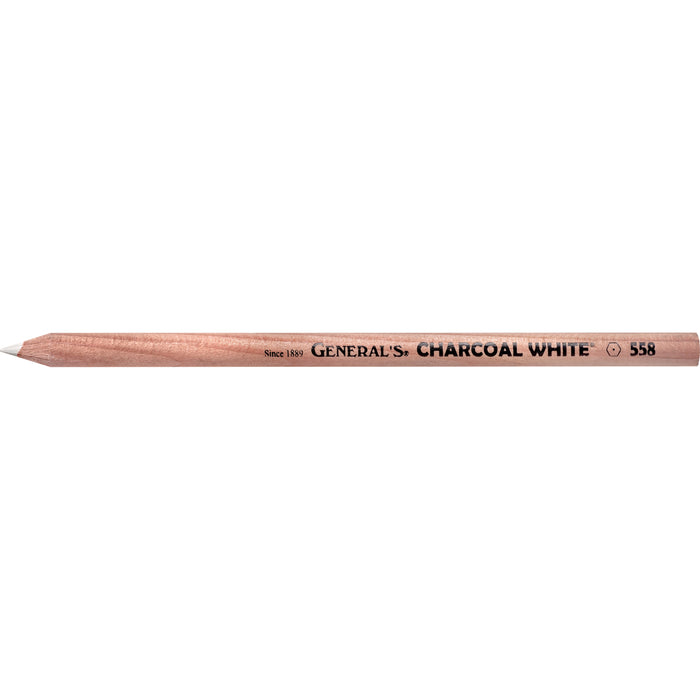 Generals Charcoal Pencil White Box of 12 (558)