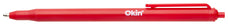 Okin One Piece Ballpoint Pen, 1.0mm Medium Tip, Retractable, Red, 10's pack