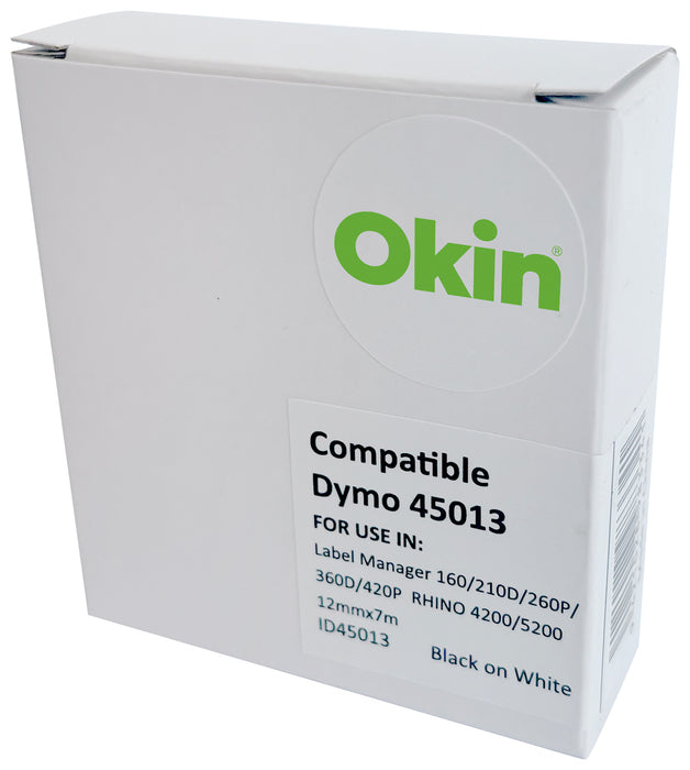 Okin Compatible Dymo D1 12mm x 7mt Labels (45013)