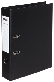 Okin Foolscap Lever Arch File Linen Black