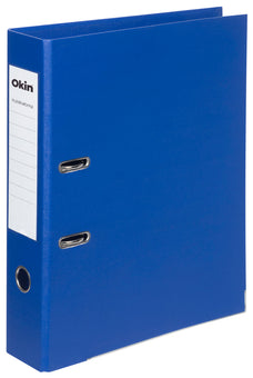 Okin Foolscap Lever Arch File Linen Royal Blue