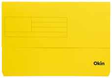 Okin Foolscap Document Wallet Yellow