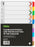 Okin A4 Cardboard Indices with Reinforced Tabs, 10 Tabs, Coloured