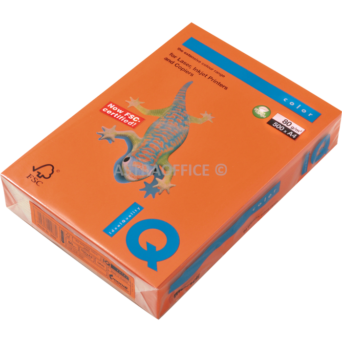 A4 80gsm IQ Intense Colour Paper, Orange x 500's Pack