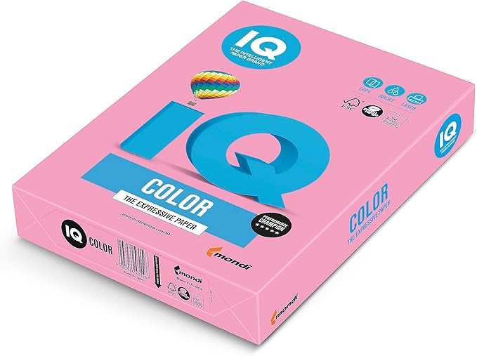 A4 80gsm IQ Intense Colour Paper, Pink x 500's Pack