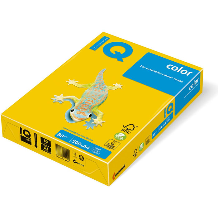 A4 80gsm IQ Intense Colour Paper, Sun Yellow x 500's Pack