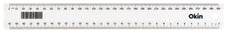 Okin 30cm White Ruler x 25 pieces FPIRULER03