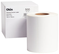 Okin Thermal 102 x 76mm Courier Label Perforated - 500 Labels