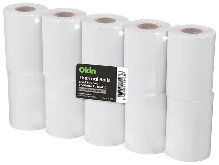 57mm x 57mm Thermal Paper Roll x Pack of 10 Rolls, Eftpos  Receipt Rolls