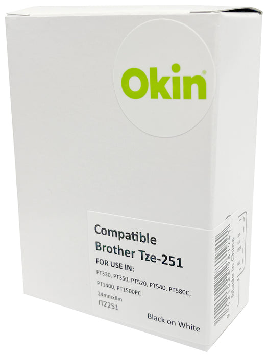 Brother TZe251 24mm Compatible TZ Tape Black on White