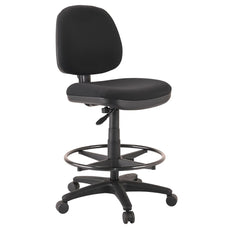 Buro Image Office Task Chair with Architectural Gas Lift & Black Powdercoated Footring, Black Fabric, Assembled