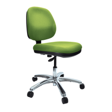 Buro Image Office Task Chair with Polished Aluminium Base, Green Fabric