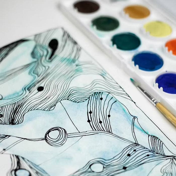 Koh-I-Noor Watercolour Paint Set in Palette 12 Assorted Brilliant Colours