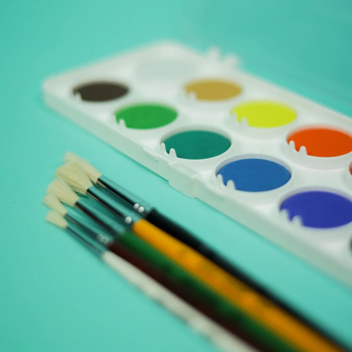 Koh-I-Noor Watercolour Paint Set in Palette 12 Assorted Brilliant Colours