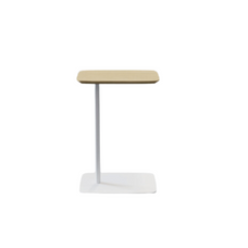 Laptop Table, 300mm x 450mm x 650mm, White Base, Oak Top