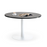 Lunar 1000mm Meeting Table - White Base / Black Woodgrain Top