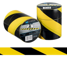 Heavy Duty PVC Floor Marking Tape 72mm x 33mt x 150mu x 24 Rolls (Yellow/Black)