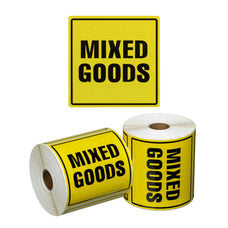 MIXED GOODS Printed Permanent Adhesive Label 99mm x 99mm x 500 Labels per roll