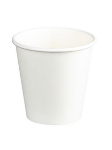 Single Wall PE Paper Cups, White, 4oz, 62mm Diameter, 120ml x 1000's pack