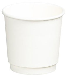 Double Wall PE Paper Cups, White, 4oz, 62mm Diameter, 120ml x 500's pack