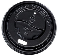 62mm Diameter Plastic Cup Lids, BLACK x 1000's pack