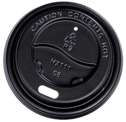 62mm Diameter Plastic Cup Lids, BLACK x 1000's pack