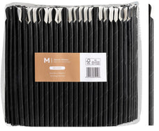Paper Spoon Straws, Black, 8mm x 210mm, 420gsm, FSC® Mix x 2500 pieces