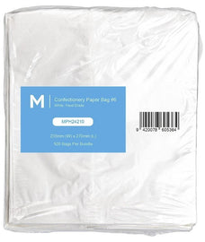 Flat White Confectionery Bags, Size 6, 235mm x 270mm, 35gsm x 500 pieces MPH24210