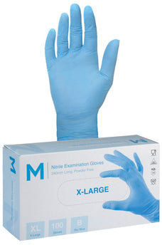 Nitrile Powder Free Examination Gloves 3.0g x 1000's - Extra Large, Blue