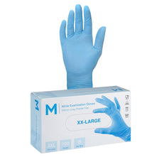 Nitrile Powder Free Examination Gloves 3.0g x 1000's - Extra Extra Large (2XL), Blue