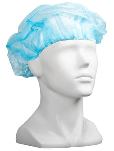 Blue Polypropylene 12gsm Bouffant Hats 610mm x 600 pieces pack (For Larger Hair Styles)