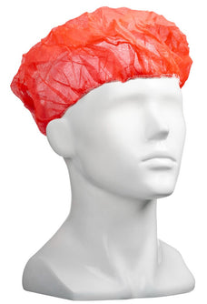 Red Polypropylene 12gsm Bouffant Hats 610mm x 600 pieces pack (For Larger Hair Styles)