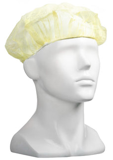 Yellow Polypropylene 12gsm Bouffant Hats 610mm x 600 pieces pack (For Larger Hair Styles)