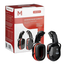 Advanced Helmet Earmuffs - Black/Red, Class 5, 25.8dB Rated