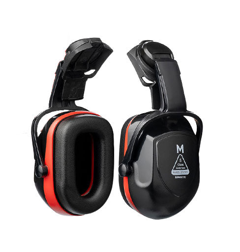 Advanced Helmet Earmuffs - Black/Red, Class 5, 25.8dB Rated
