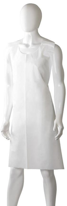 Disposable Polyethylene Back Tie Apron, 800mm x 1250mm x 20mu x 600 pieces - White
