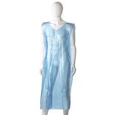Disposable Polyethylene Sleeveless Apron, 700mm x 1300mm x 30mu x 350 pieces - Blue (Regular Size)