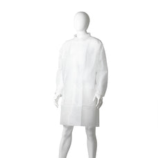 Disposable Polypropylene Laboratory Coat, 3xExtra Large (3XL) Size x 25 pieces - White