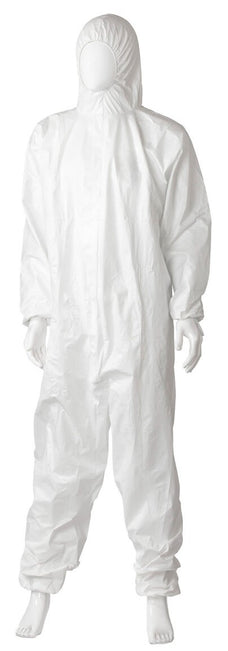 Disposable Microporous Type 5 & Type 6 Coverall, Small (S) Size x 16 pieces - White (Water Resistant Coverall)