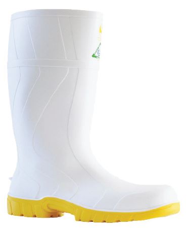 PVC Industrial Gumboots White/Yellow, Size 12