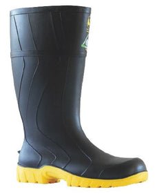 Bata PVC Safety Gumboots, Black/Yellow, Size 9