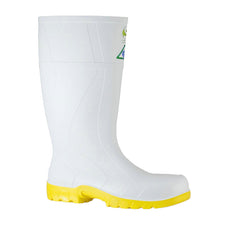 Bata PVC Safety Gumboots, White/Yellow, Size 15