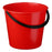 Red Plastic 9.6 Litres Round Bucket x 12 pieces