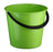 Green Plastic 9.6 Litres Round Bucket x 12 pieces