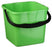 Plastic 12 Litre Square Bucket, Green x 12