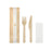 Compostable Natural Wooden Cutlery Set x 400 packs (Knife, Fork, Napkin)
