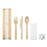Compostable Natural Wooden Cutlery Set x 400 packs (Knife, Fork, Spoon, Napkin, Salt, Pepper)