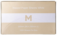 Waxed Paper Sheets, White, 200mm x 330mm, 40gsm, 1000 Sheets