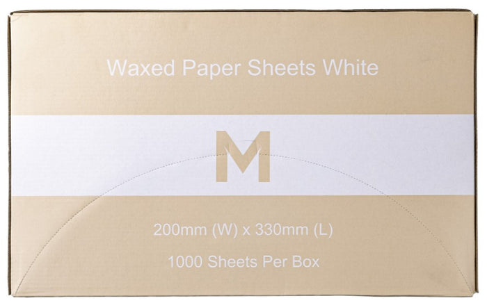 Waxed Paper Sheets, White, 200mm x 330mm, 40gsm, 1000 Sheets